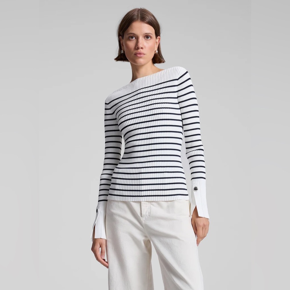 A.L.C $395 Anya Striped Knit Top